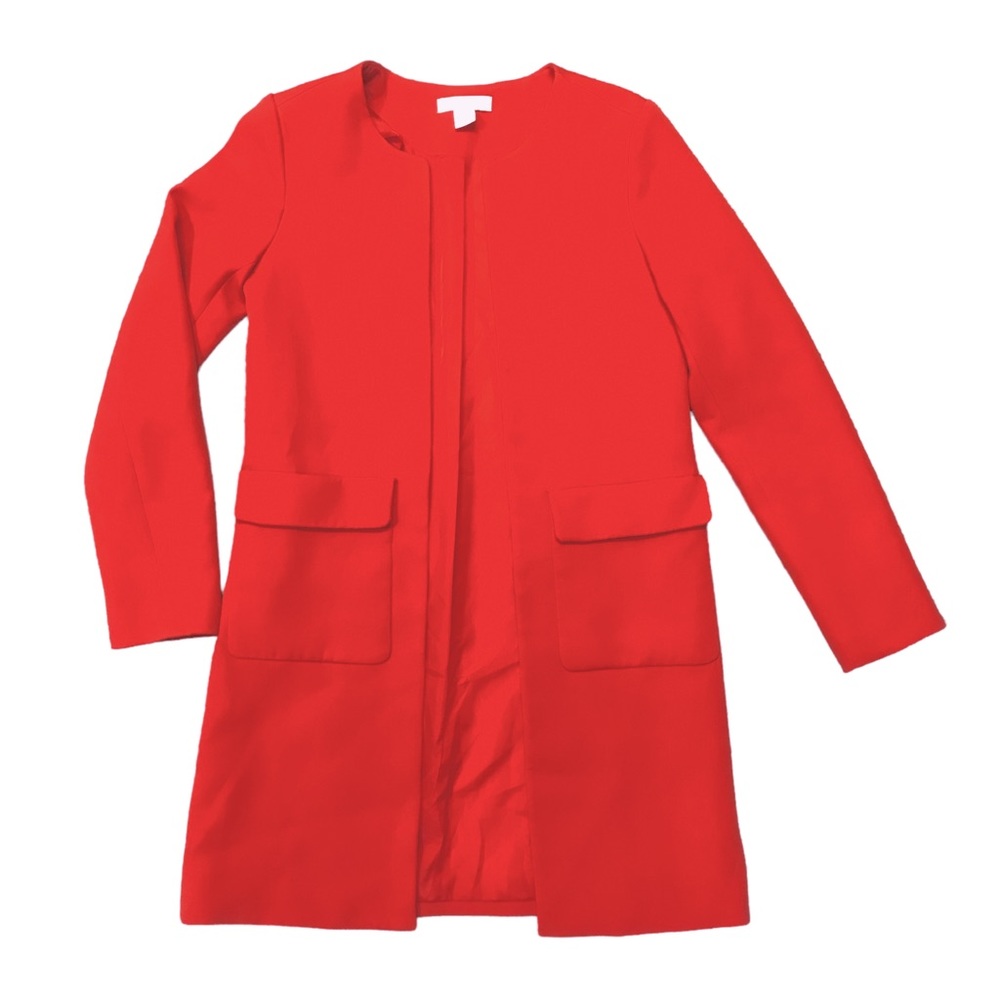🆕 H&M Cherry Red Womens Coat - Picture 1 of 2